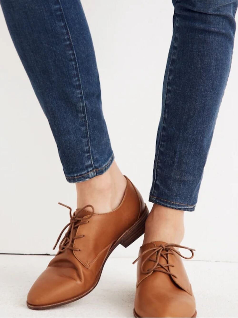 Madewell The Frances Leather Oxford Shoes Cognac Brown size 7